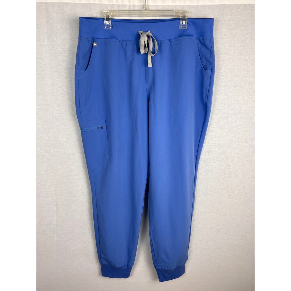 Figs Scrub Pants High Waisted Zamora Joggers Ceil Blue Nurse Uniform Hospital